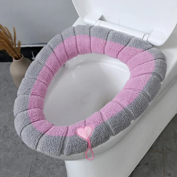 Soft Lavável Toilet Seat Cover, Mat Quente, Almofada Do Banheiro, Almofada com Alça, Acessório Mais Grosso, Closestool Aquecedor, Inverno, 1Pc